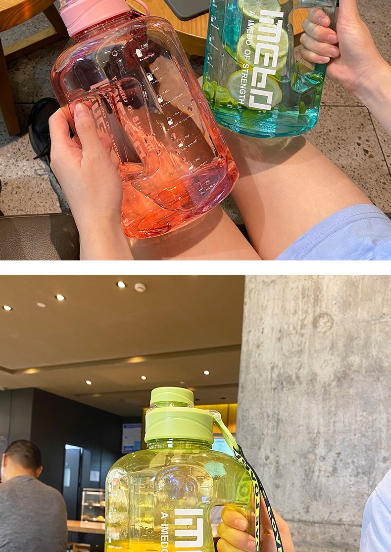 水杯太空杯子运动男超大号刻度工地大杯子可开水吨吨桶粉2200ml杯刷