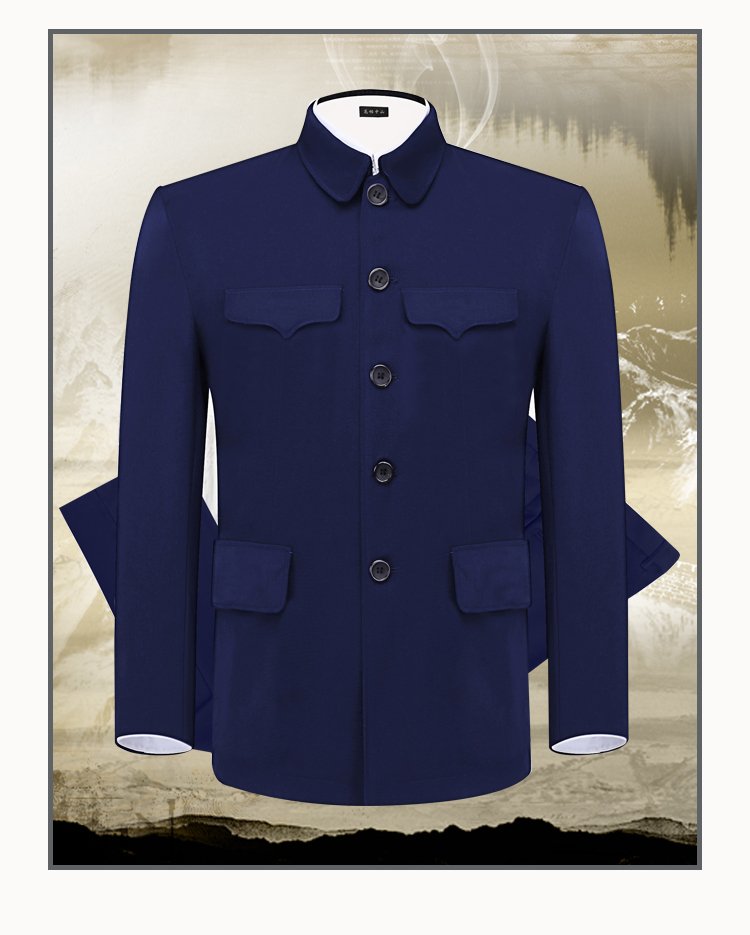 zhouyibo中老年中山装套装男春秋冬装老年人中山服老人外套男爷爷装