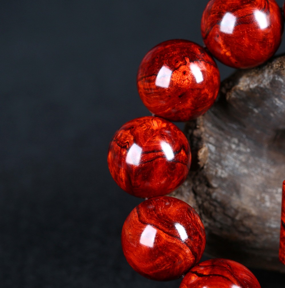 印度小叶紫檀手串男女高油颗颗满瘤疤20mm佛珠手串无棕眼 20mm12颗半