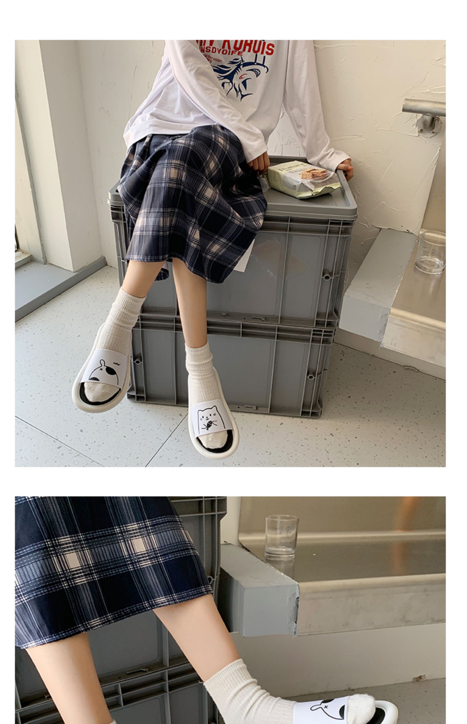 初中生女生拖鞋女中学生脱鞋少女秋天时尚可爱寝室外穿居家用浴室内