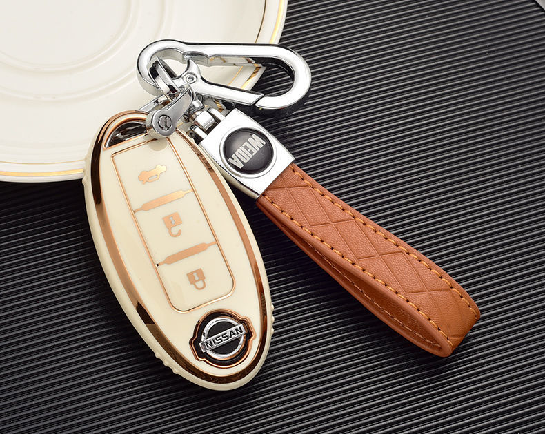 劲客钥匙包 骐达钥匙扣男女全包汽车保护壳 日产智能a款【4键】 馥郁