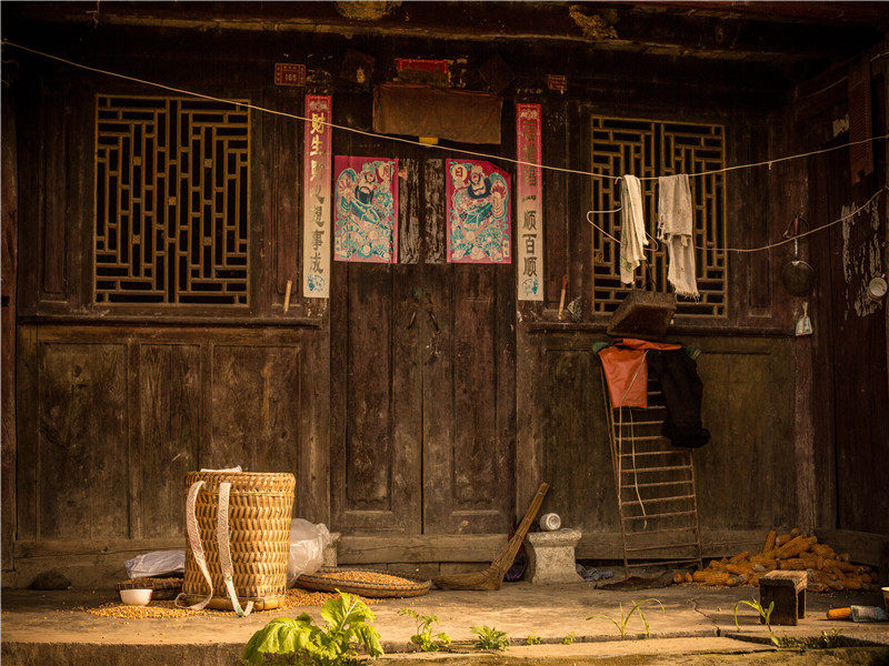 农村背景布直播间农村破房屋直播背景布3d立体高清雪景快手抖音网红