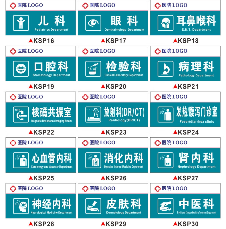 全套醫院科室牌社區診所導視牌醫院標牌指示牌中醫內科牙科口腔門診室