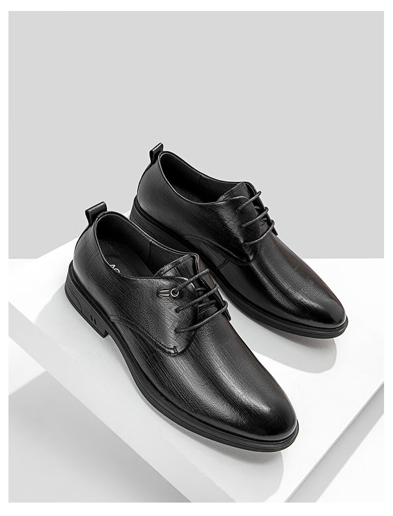 奥康男鞋春秋新款商务正装皮鞋男真皮舒适透气时尚办公室低帮鞋黑