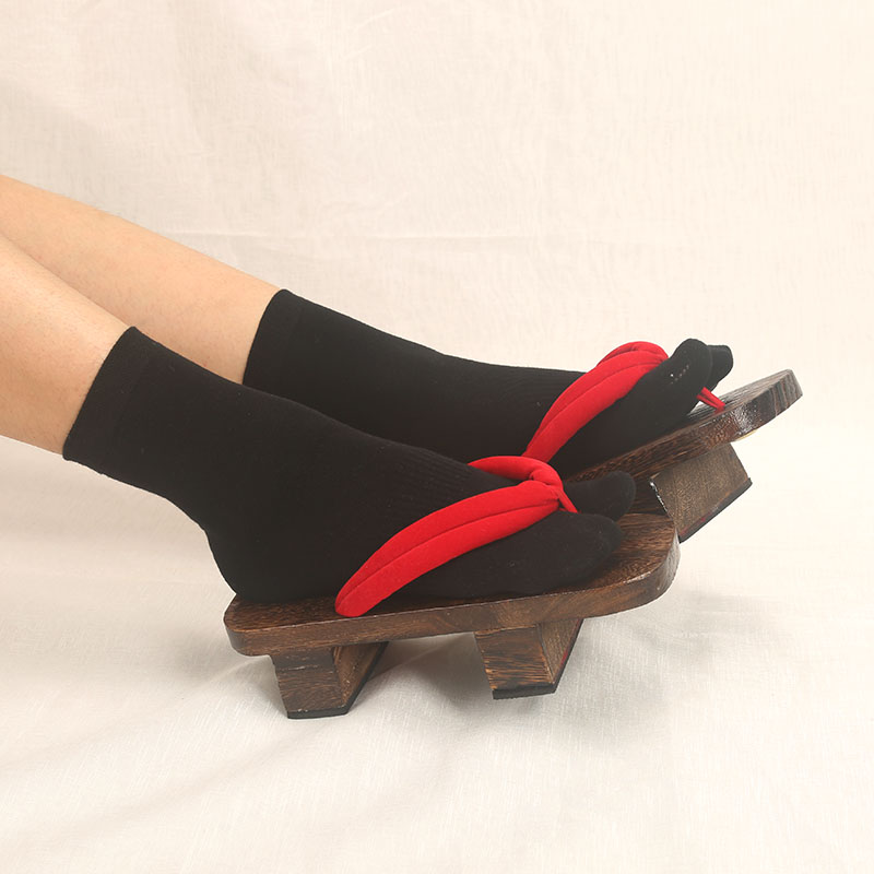 夜婷木屐袜男女棉二趾袜人字拖两趾袜夹趾拖鞋二指袜子灰色中筒3双