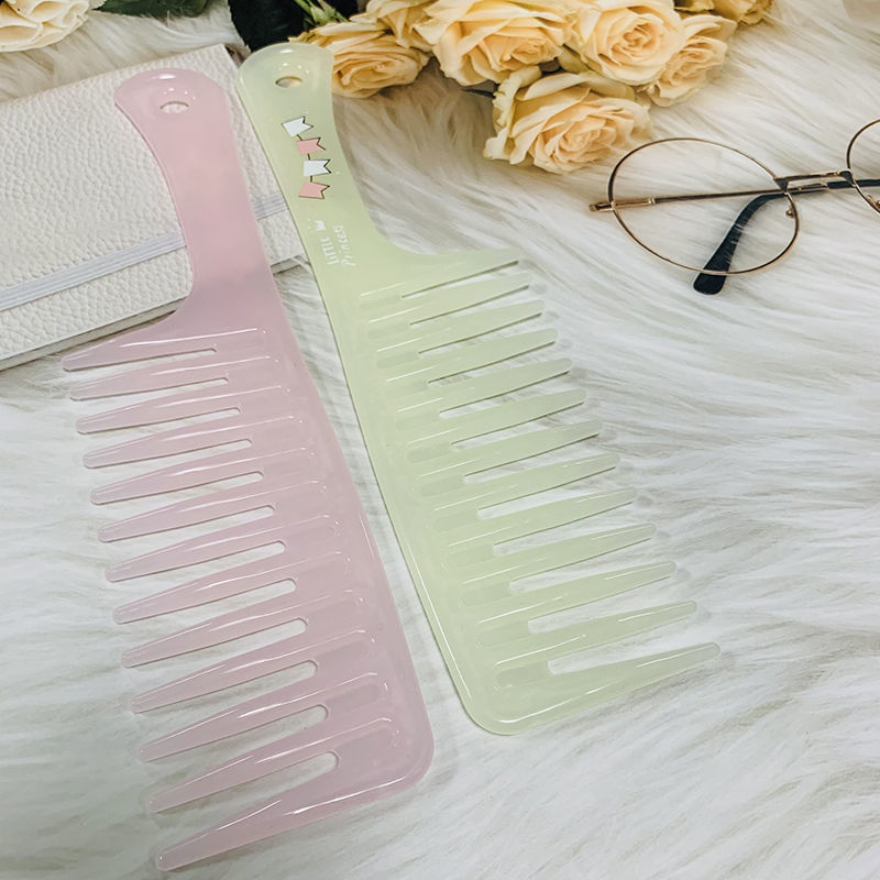 卷发专用大齿梳果冻卡通梳软胶折不断防静电加厚加宽齿梳发梳果冻大齿