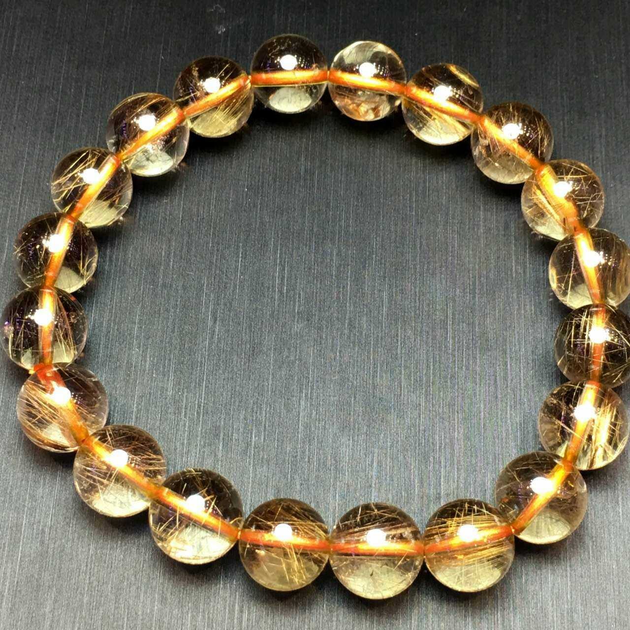 森洲天然发晶钛晶手链手串发丝密顺发效应强晶体通透神器高能量10mm