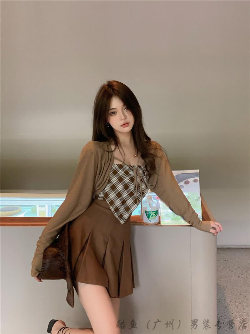 蹦迪套装吊带炸街纯欲辣妹甜辣风套装裙夏季女装裙子飒酷风格两连衣裙