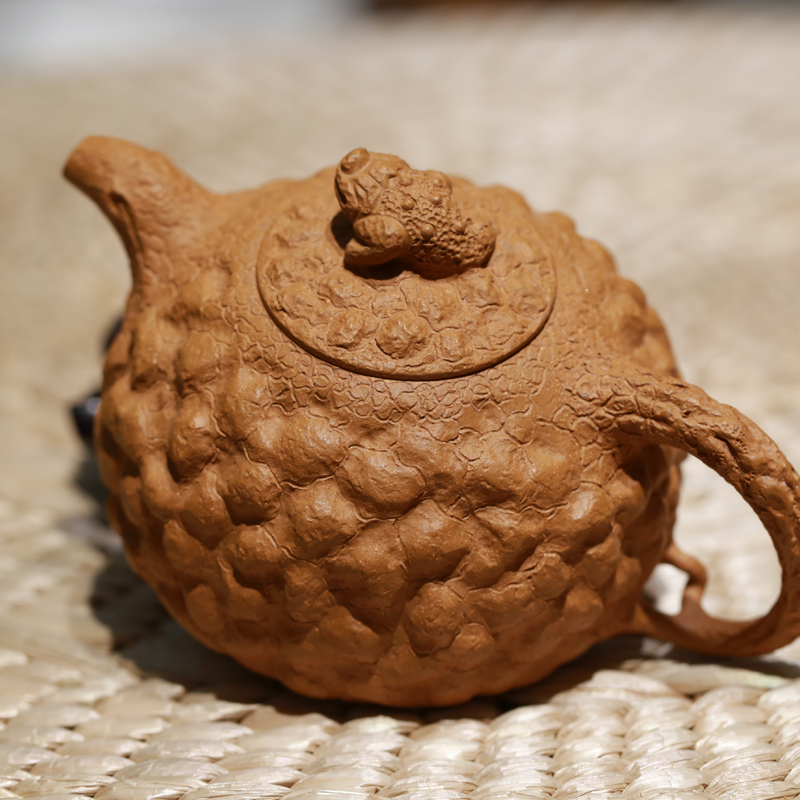 德轩堂宜兴名家蒋齐军纯手工供春壶原矿黄段泥金蟾供春紫砂壶家用泡茶