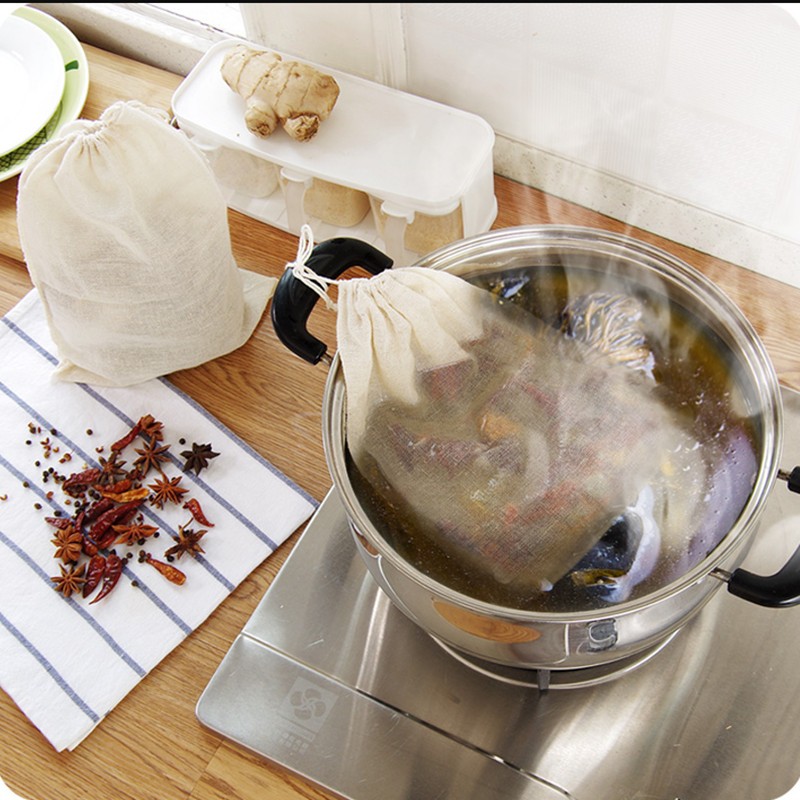中药袋煲汤纱布袋卤料包调料滤袋药包泡酒煎药袋 5个