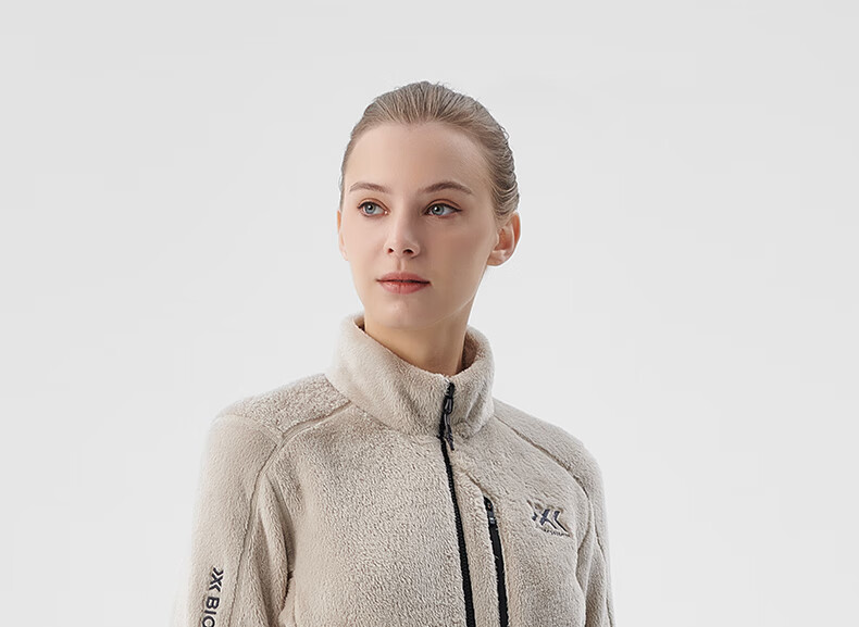 xbionic 律动保暖毛猴抓绒外套 秋冬滑雪内胆立领中间层女 22518 浅仓