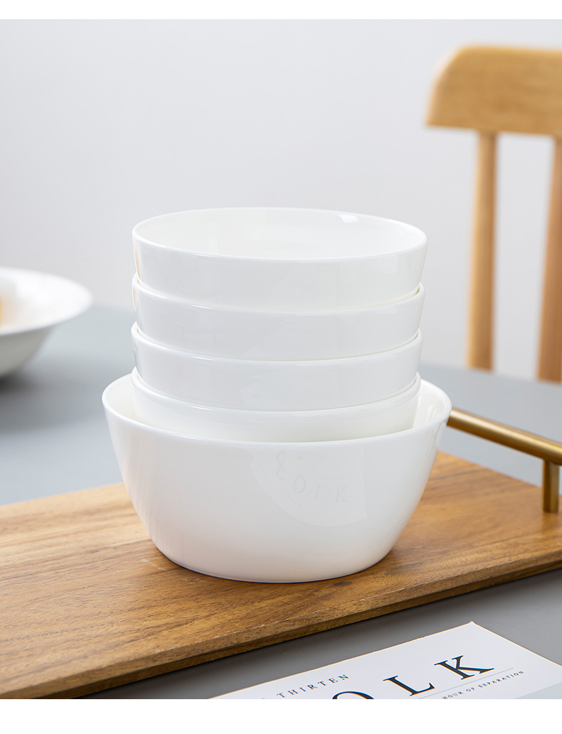 骨瓷碗饭碗餐厅碗小碗酒店白瓷碗陶瓷微波炉餐具单个碗面碗东洋碗45