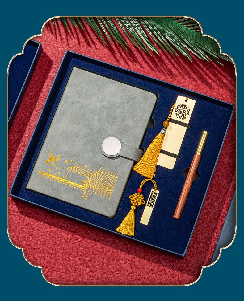 文创笔记本礼盒套装商务记事本礼品礼盒装带u盘本子和笔宫廷文化周边