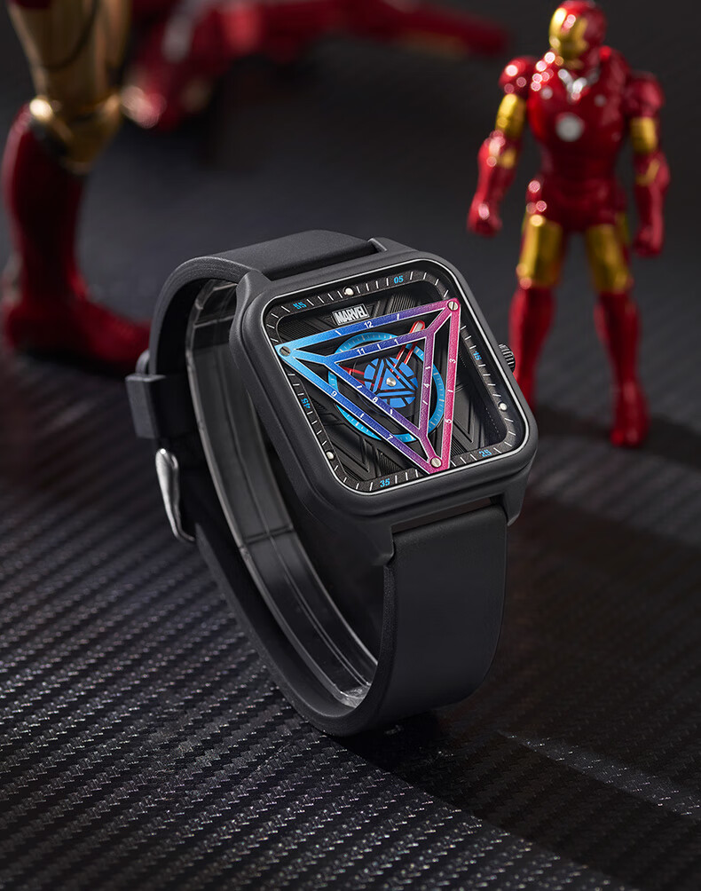 漫威(marvel)手表钢铁侠联名方形防水时尚潮流男生中学生运动国表 m