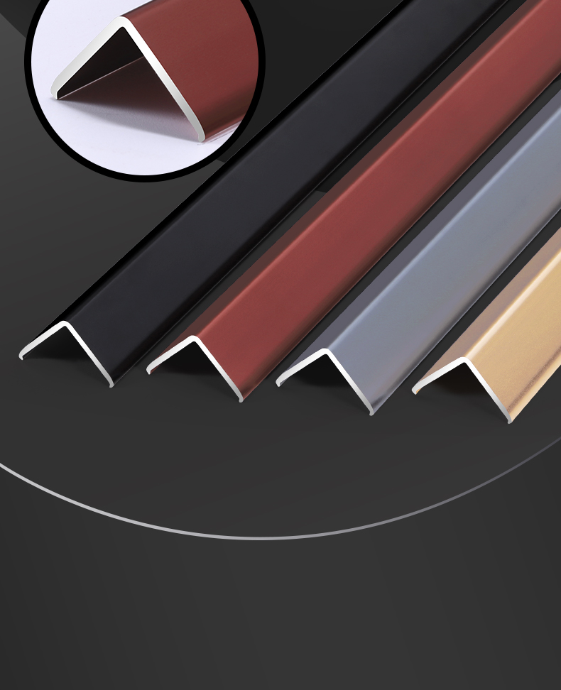 钛金条 铝合金l型瓷砖收边条黑钛金装饰线条木地板收口条墙布阳角压