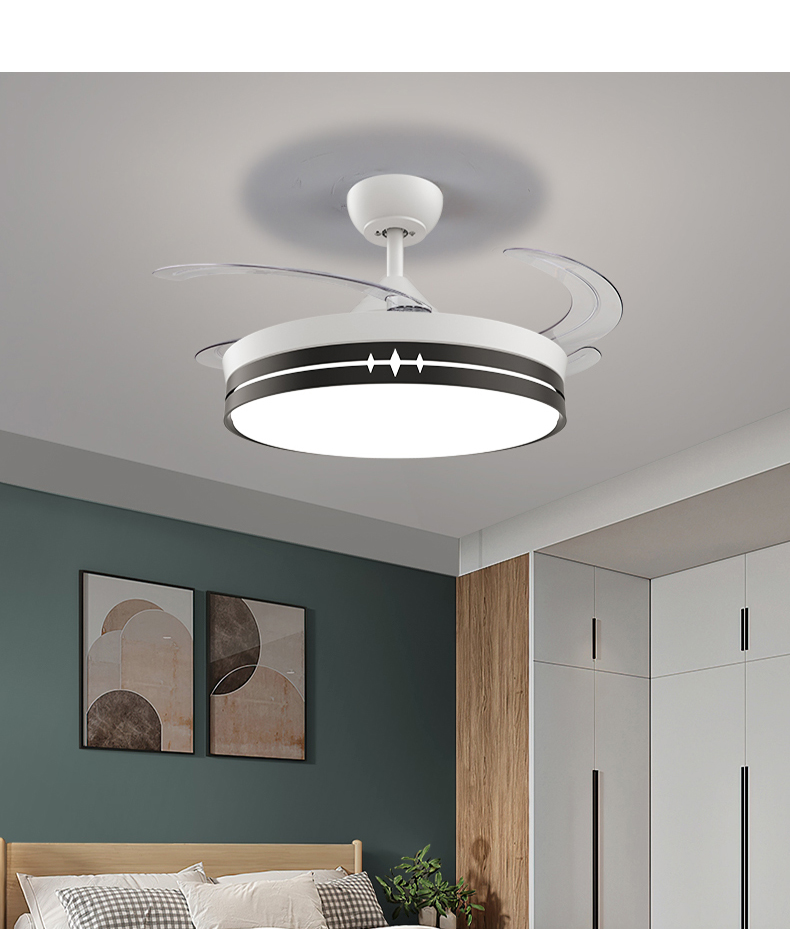 领王隐形吊扇灯客厅餐厅卧室吊顶风扇灯一体带电扇的电风扇吊灯42寸