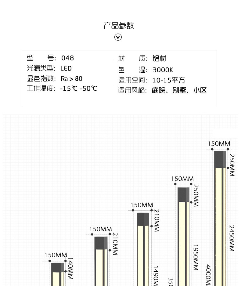 5米方灯方形led小区防水道路灯厂家 2米高材质铁/铝可选【图片 价格