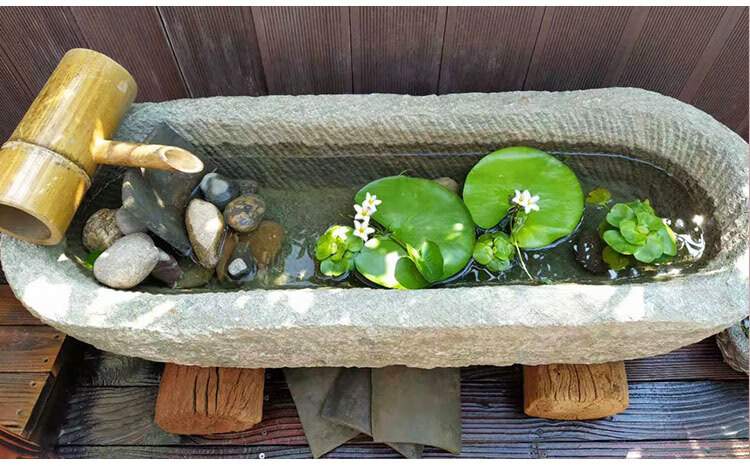 工匠时光老石槽流水摆件户外庭院石缸景观旧石头鱼缸花盆猪槽阳台水景