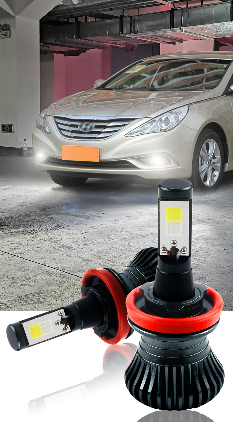 适用10-12款现代索纳塔八索8雾灯led黄金光11老现代索纳塔八改装 常亮