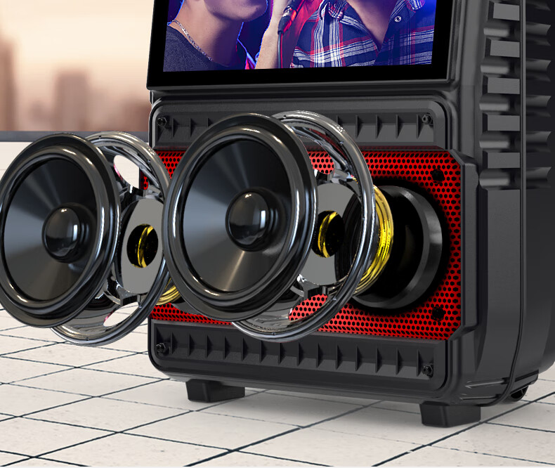 琦莎19吋广场舞视频音响带显示屏幕户外大功率拉杆音箱k歌跳舞机19寸