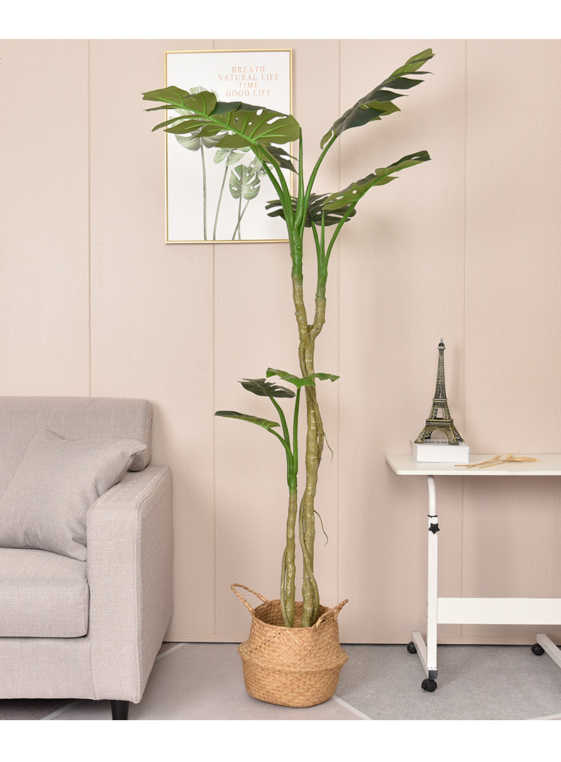 北欧ins风仿真绿植植物造景龟背叶竹假盆栽客厅室内橱窗装饰摆件高杆