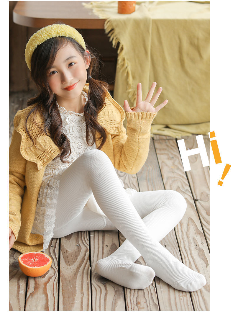 女童连裤袜春秋薄款白色儿童打底袜练功舞蹈袜子外穿宝宝打底裤22年潮