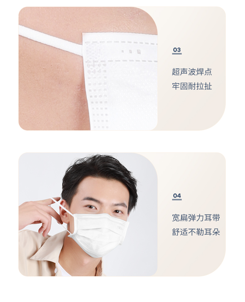 袋鼠医生 外科口罩100只/盒 独立包装一次性级口罩三层防护防尘柳絮