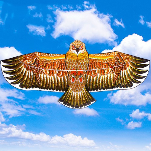 潍坊正宗老鹰风筝烫金金鹰风筝儿童玩具灰鹰风筝线轮套餐16米钻天金鹰