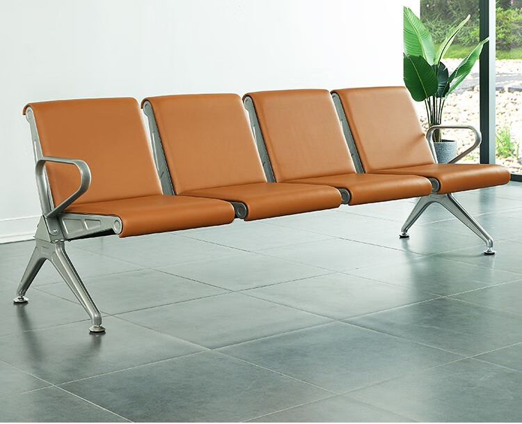 慕朗迪 三人位pu机场椅等候椅长排椅候诊椅公共座椅聚氨酯连排椅加厚