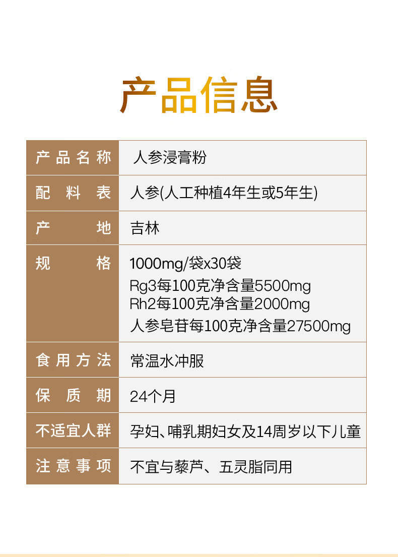 滋补礼盒向小北人参皂苷rh2rg3高浓缩提纯单体人参皂苷rg3人参浸膏粉