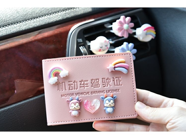 zs悦希精选汽车驾驶证皮套女驾照保护套个性创意可爱机动车行驶证一体