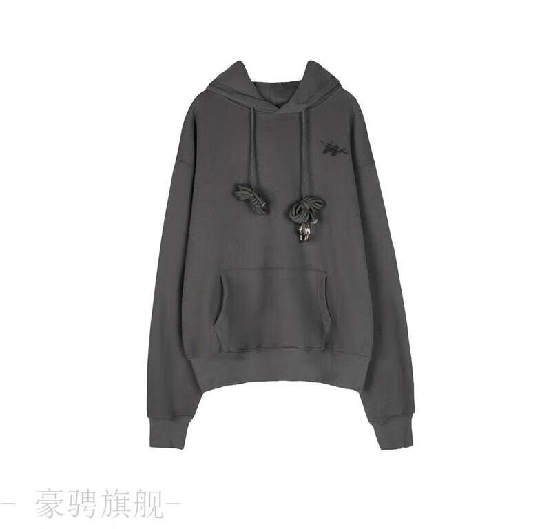 we11done秋冬新品易烊千玺同款抽绳连帽衫welldone卫衣男 浅蓝/light