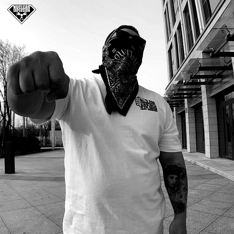 【京选优品】硬汉系列核爆炸t恤男西海岸帮chicano恶魔小丑重磅纯棉