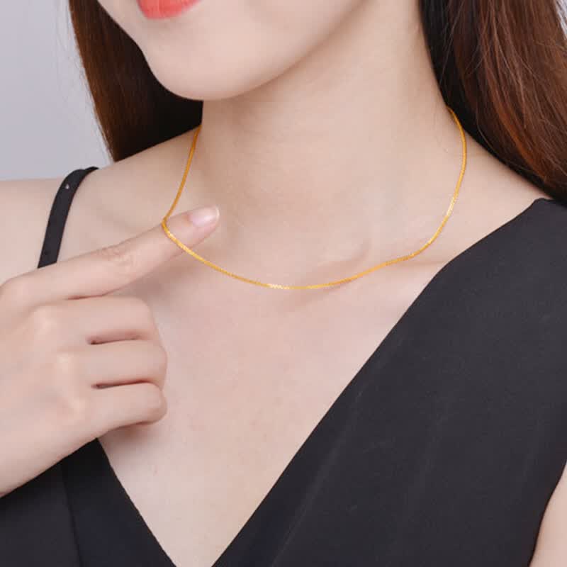 黄金项链999足金肖邦链5g纯金锁骨素链细女款男士50厘米70cm定制普通