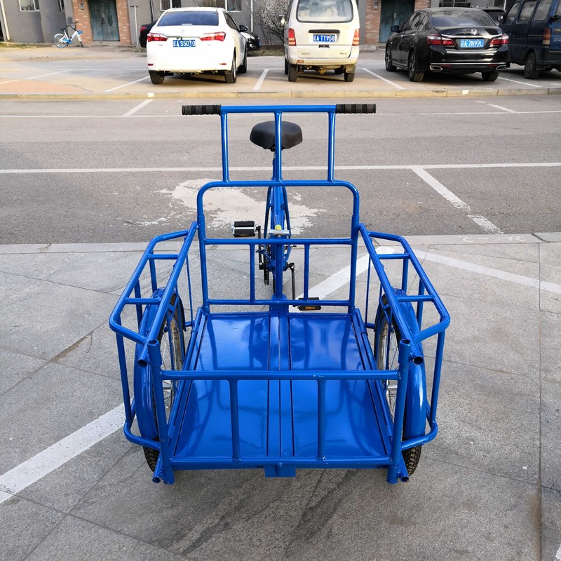 折叠倒骑驴人力脚蹬三轮车货运休闲菜筐代步健身车载货两用人力三轮车