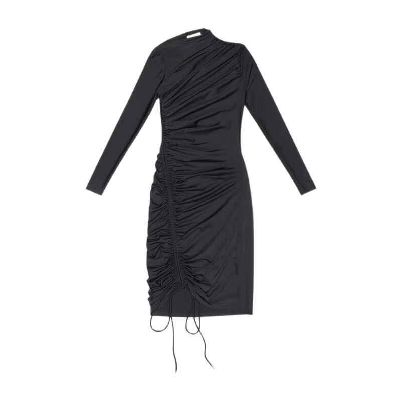 巴黎世家balenciaga 半身裙女士奢侈品缩褶迷你连衣裙 1000 s【图片