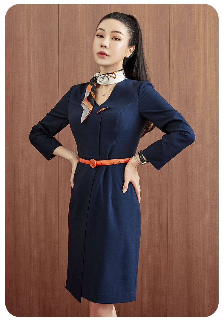 涟影秋季高端职业连衣裙套装时尚气质女神范空姐制服珠宝店美容院售楼