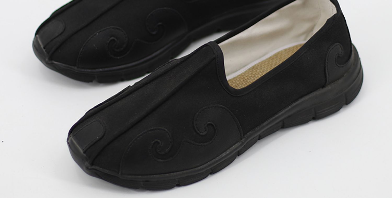 武当夏季太极鞋女布鞋中国风云鞋道士鞋男道鞋练功武术鞋云勾鞋 黑白