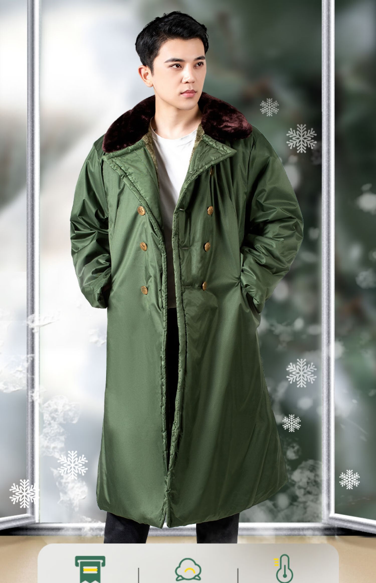 棉袄军棉大衣老款 绿男冬季加厚长款保安棉服冷库防寒劳保工作服东北