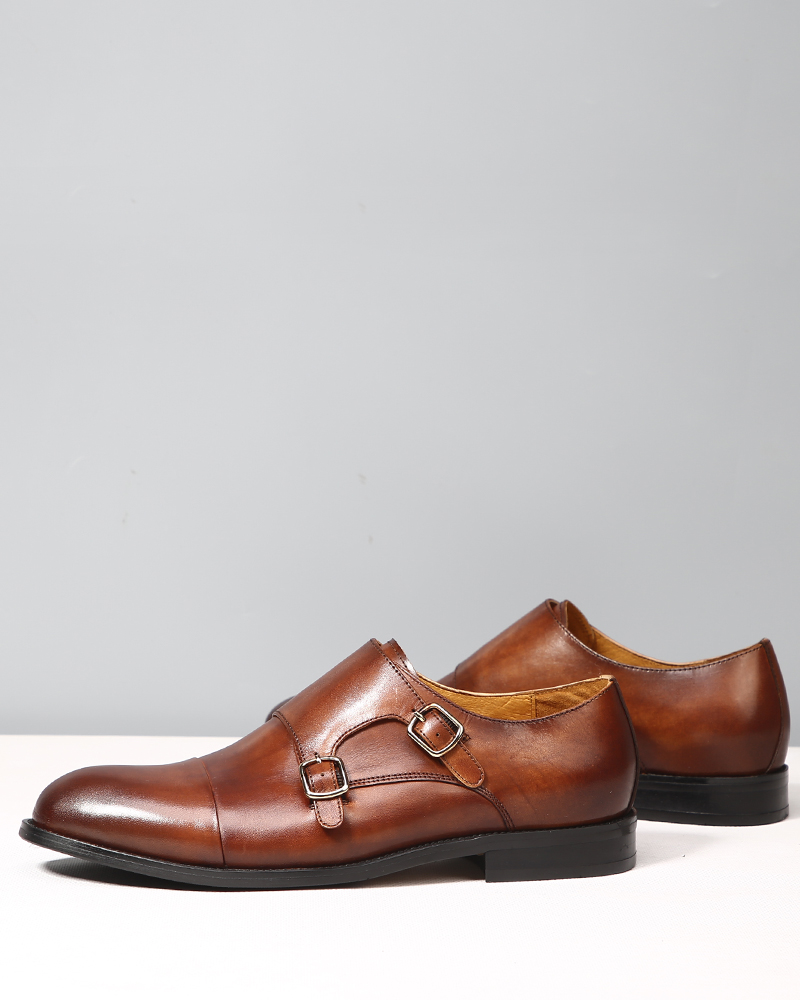 myt德比鞋男潮真头层猪皮正装头层猪皮鞋休闲皮鞋缝制鞋黑色42