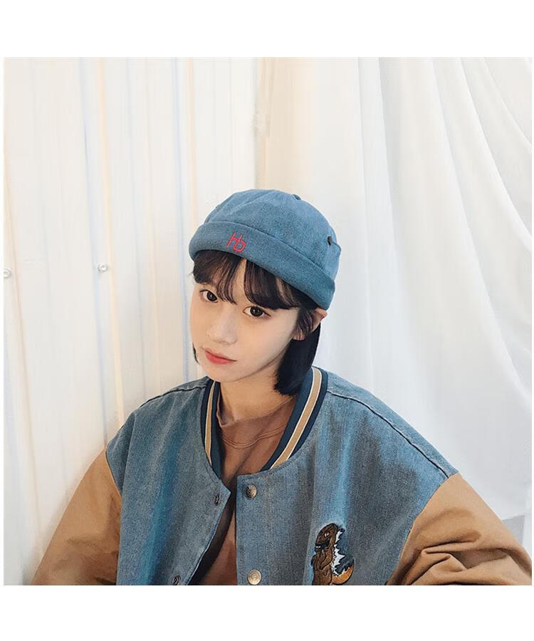 lucaly瓜皮帽男夏季欧美街头嘻哈休闲百搭地主帽日系原宿个性瓜皮帽