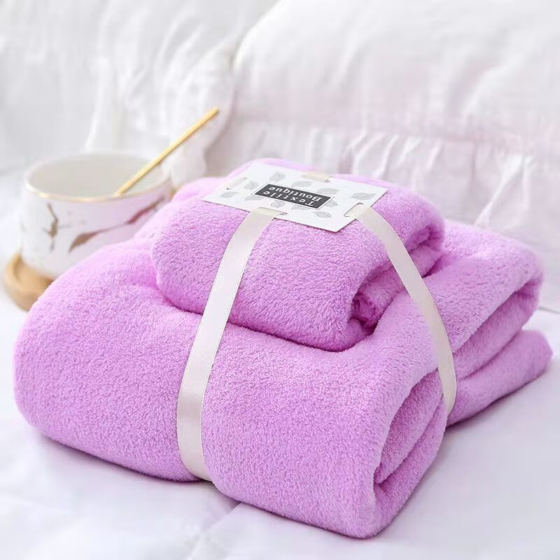 珊瑚绒长浴巾套巾家用纤维吸水男通用吸水裹巾 灰色【#9】 【毛巾