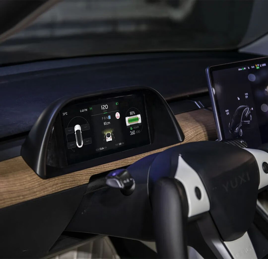 特斯拉model3/y一体式液晶仪表盘carplay显示屏小改装配件毛豆丫 真碳