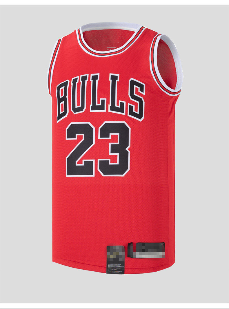 滕讯体育公牛队23号球衣罗斯1号篮球服复古红色热压男女款背心速干jd