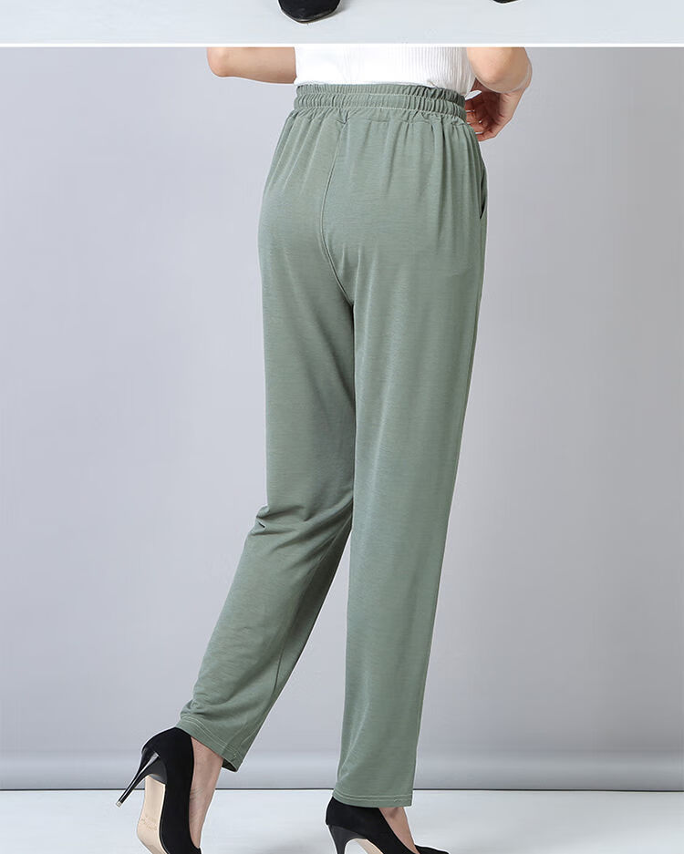 浪莎捡漏特价中老年冰丝裤女夏季薄款裤子宽松长裤弹力直筒休闲裤妈妈