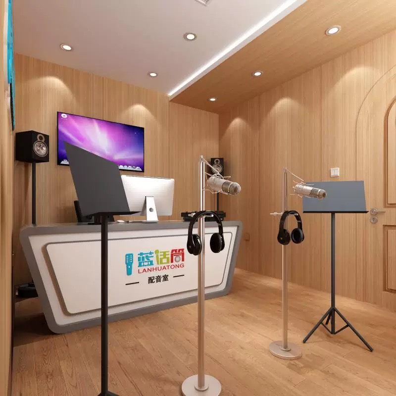 播主播桌融媒体广播台新闻播报访谈桌网红带货导播台烤漆异形播音台米