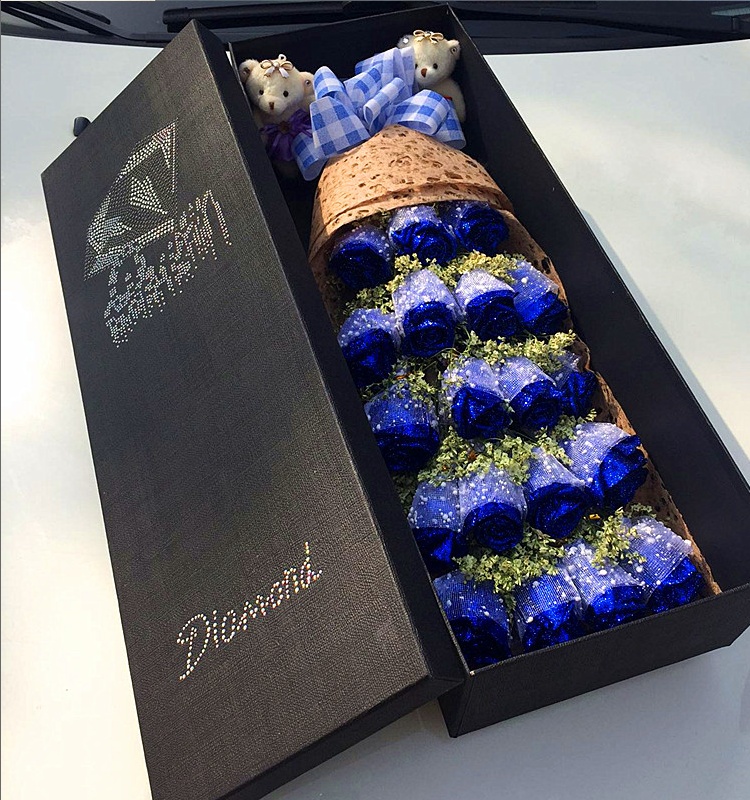 鲜花速递蓝色妖姬礼盒蓝玫瑰花束同城全国表白求婚北京上海广州深圳