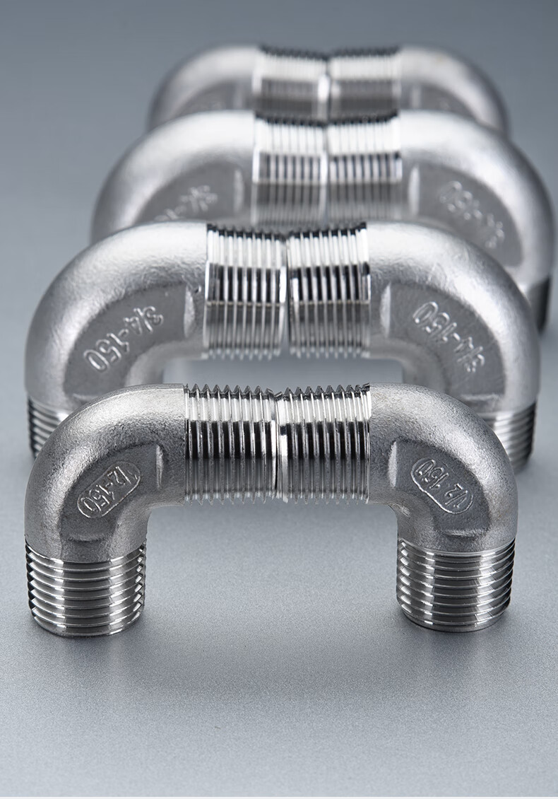 萨孚304316不锈钢弯头90°外丝接头4分6分1寸外牙螺纹弯头管件 304