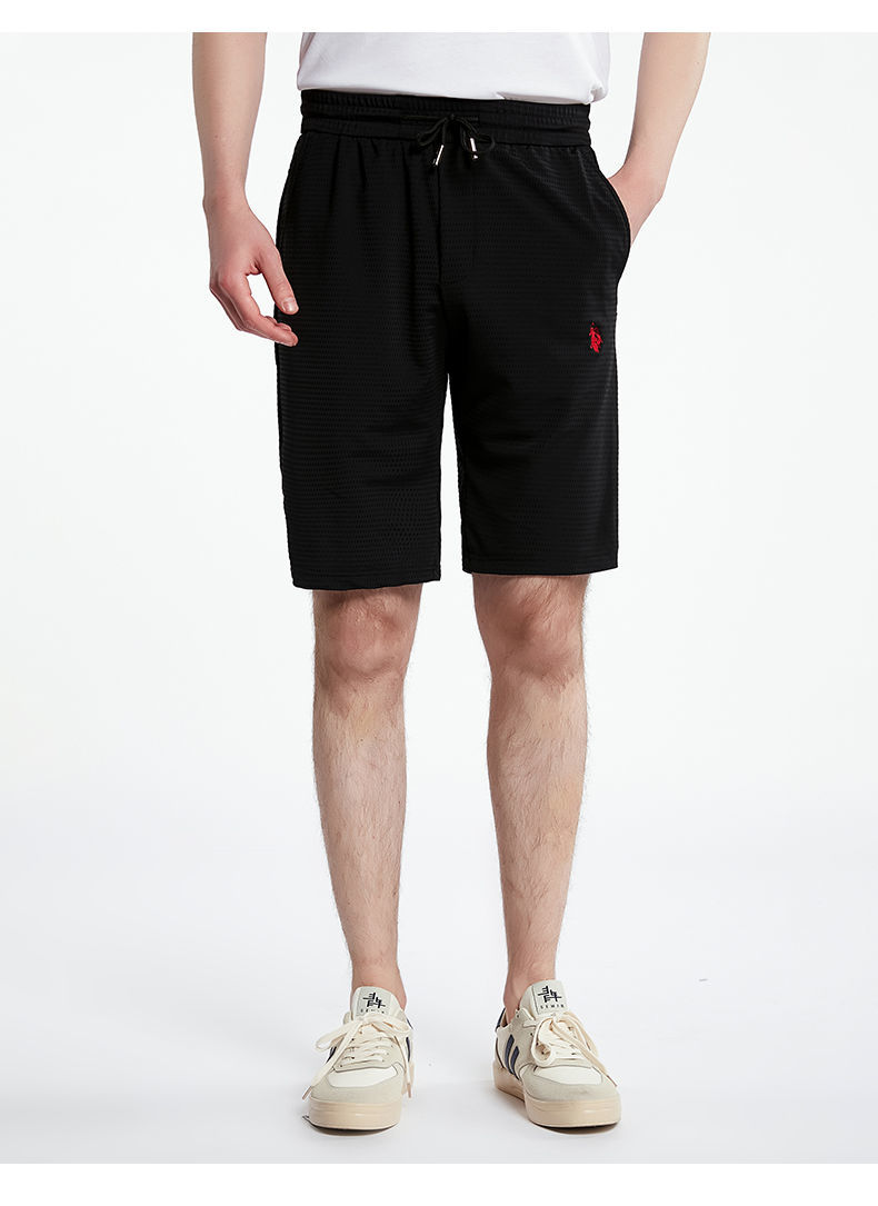 高品质保罗短裤男夏季男士五分裤休闲中裤韩版宽松弹力潮流运动裤浅灰