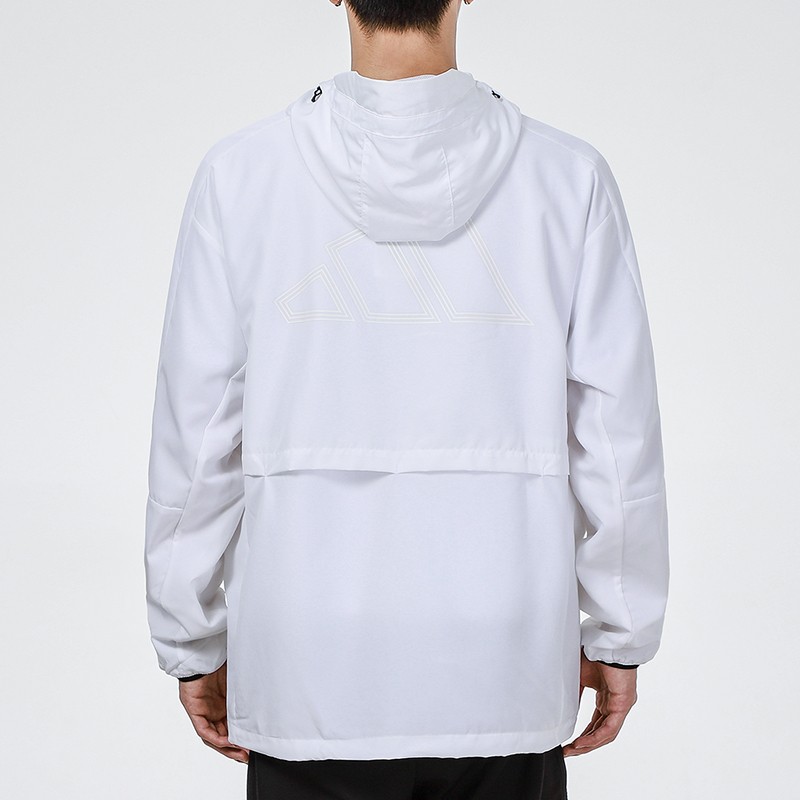 adidas阿迪达斯防风衣男夏季防晒衣轻薄款休闲夹克连帽运动外套上衣h
